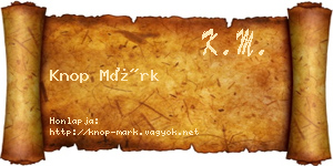 Knop Márk névjegykártya